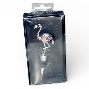 Social Club Flamingo Rhinestone Wine Bottle Stopper